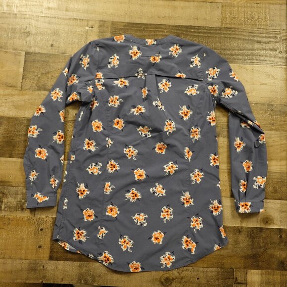 Duluth Trading DuluthFlex Sidewinder Tunic Women’s Small Slate Blue Floral - Picture 11 of 12